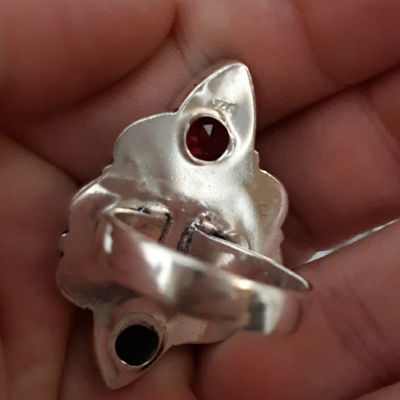 New Bicolor Tourmaline & Garnet 925 Silver Ring. - Picture 8 of 8